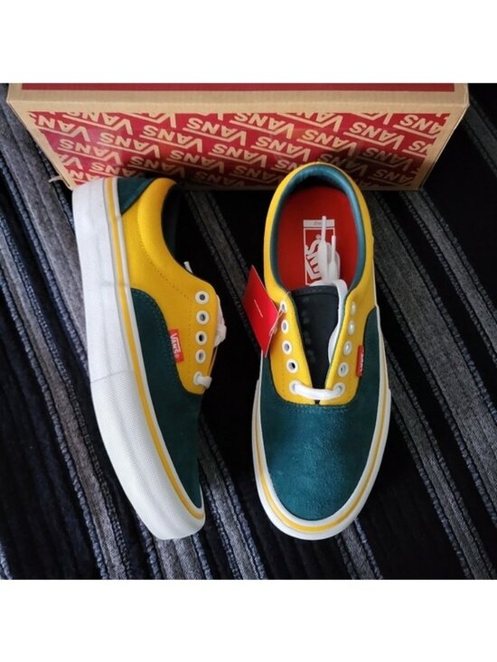 Vans Shoes - Vans Era Pro Prime Color block Women 9 Skate Shoe Yellow Blue Suede 062026